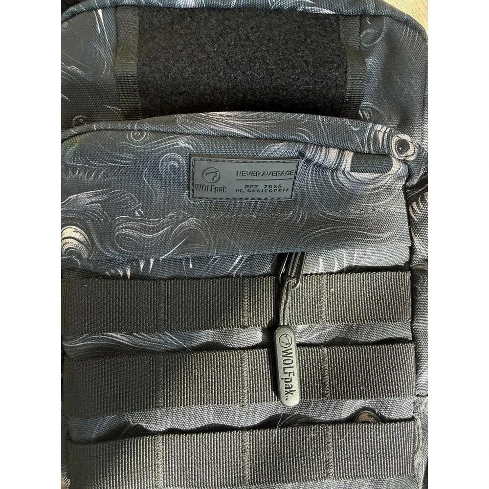Wolfpak 9L Sling Bag Black Grey Pattern Tactical Gym Everyday Carry Bag